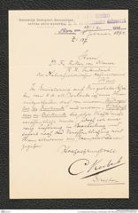 k.k. naturhistorisches Hofmuseum, Intendanzakten 1885-1896 (Hauer), Aktenzahl Z.137/1894, Seite 1